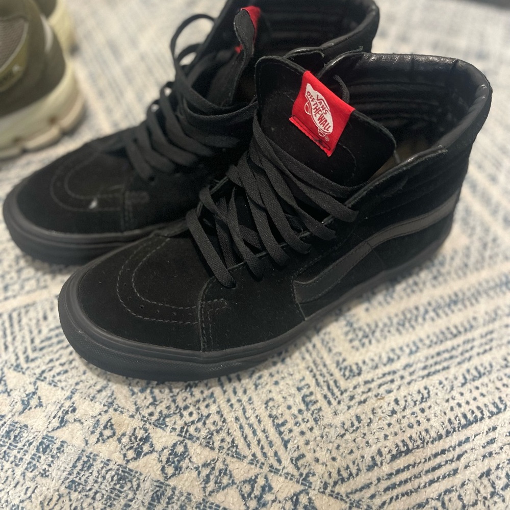 Vans Black High-Top Sneakers with Red Accent